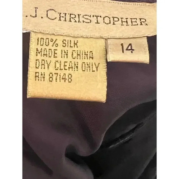 J. CHRISTOPHER vintage 100% SILK PURPLE PENCIL SKIRT SIZE 14 - Picture 5 of 5